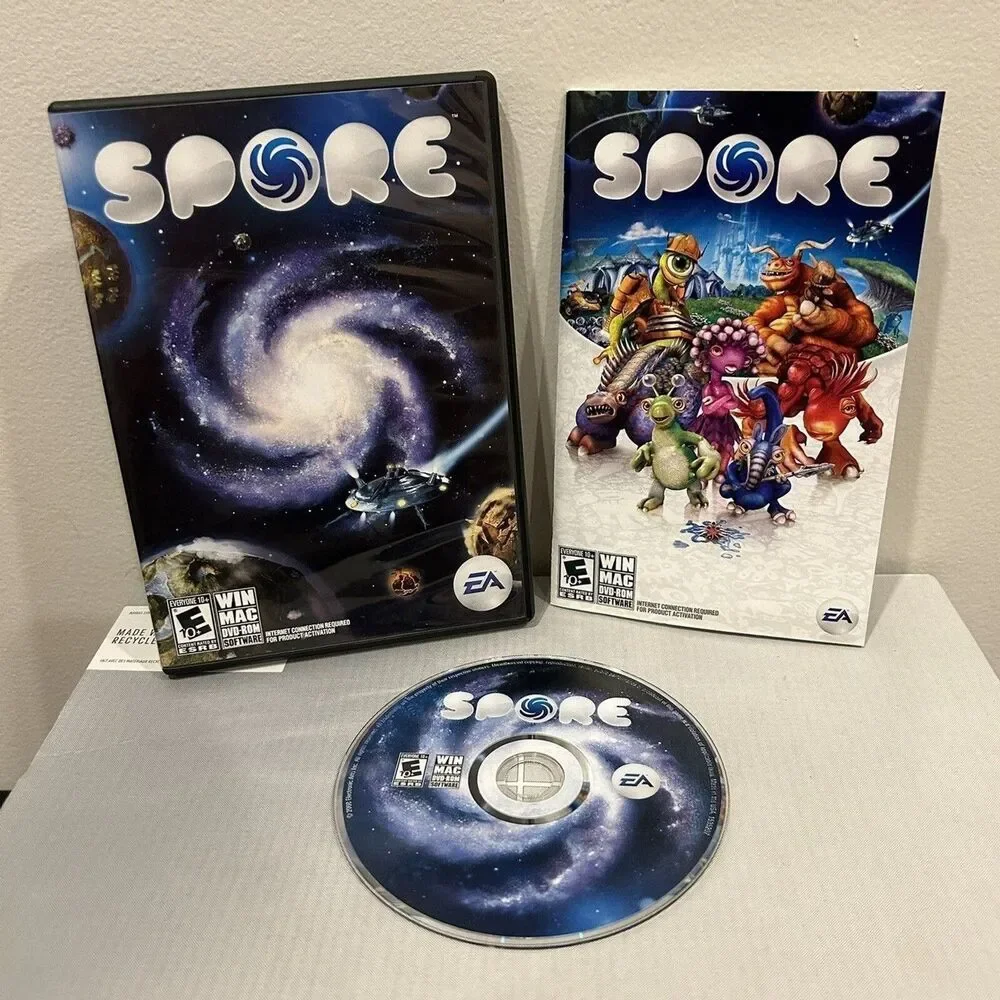 SPORE PC Game Win Mac DVD-Rom Software with Manual & Case 2008 Untested *
